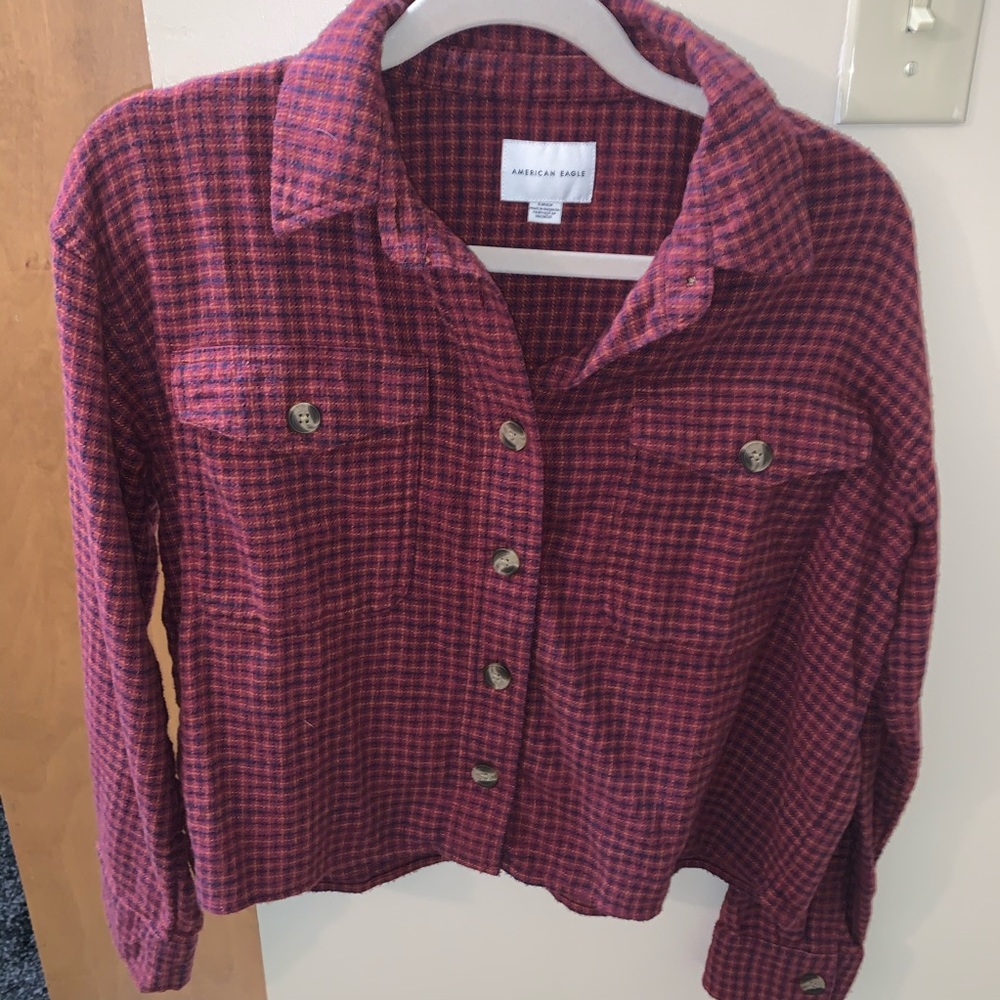 NWOT CROPPED AMERICAN EAGLE FLANNEL